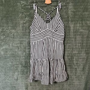 American Eagle Outfitters Navy and White Striped Dress